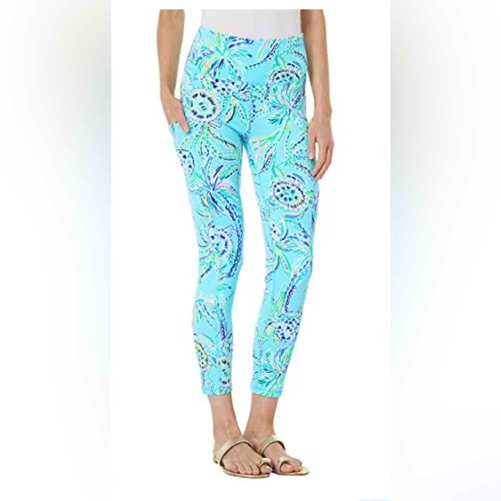 Lilly Pulitzer Weekender High-Rise Midi Bermuda Blue Turtle size xsmall